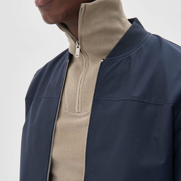 NWT Matinique Men's Navy Water Repellent Bomber Jacket Size Large - Picture 3 of 13